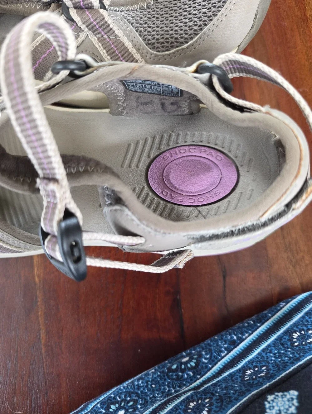Teva Tirra Hiking Sandals Gray Purple Shock Pad Trail Walking Womens Size 7